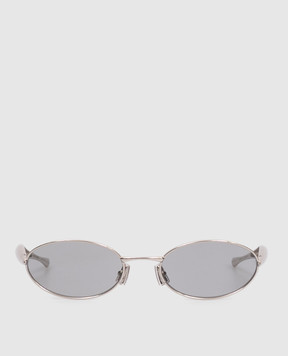 Bottega Veneta Сріблясті сонцезахисні окуляри Sardine Oval 821495V4450