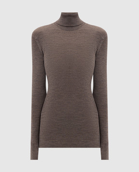 John Smedley Коричневий гольф VENESSA в рубчик з вовни мериноса VENESSA