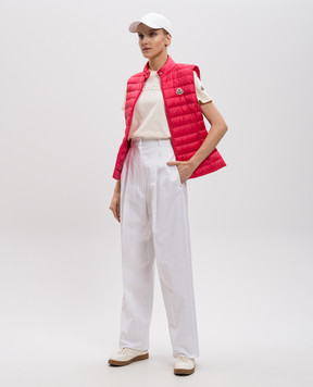 Moncler Розовый стеганый пуховый жилет с нашивкой логотипа K10931A00067597YF