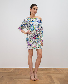 Roberto Cavalli Біла сукня з принтом DKT106