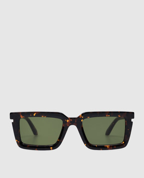 Off-White Коричневые солнцезащитные очки Tucson с эффектом черепахового панциря OERI113S24PLA001
