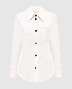 Bottega Veneta Бежевая блуза из шерсти 832884V0B30