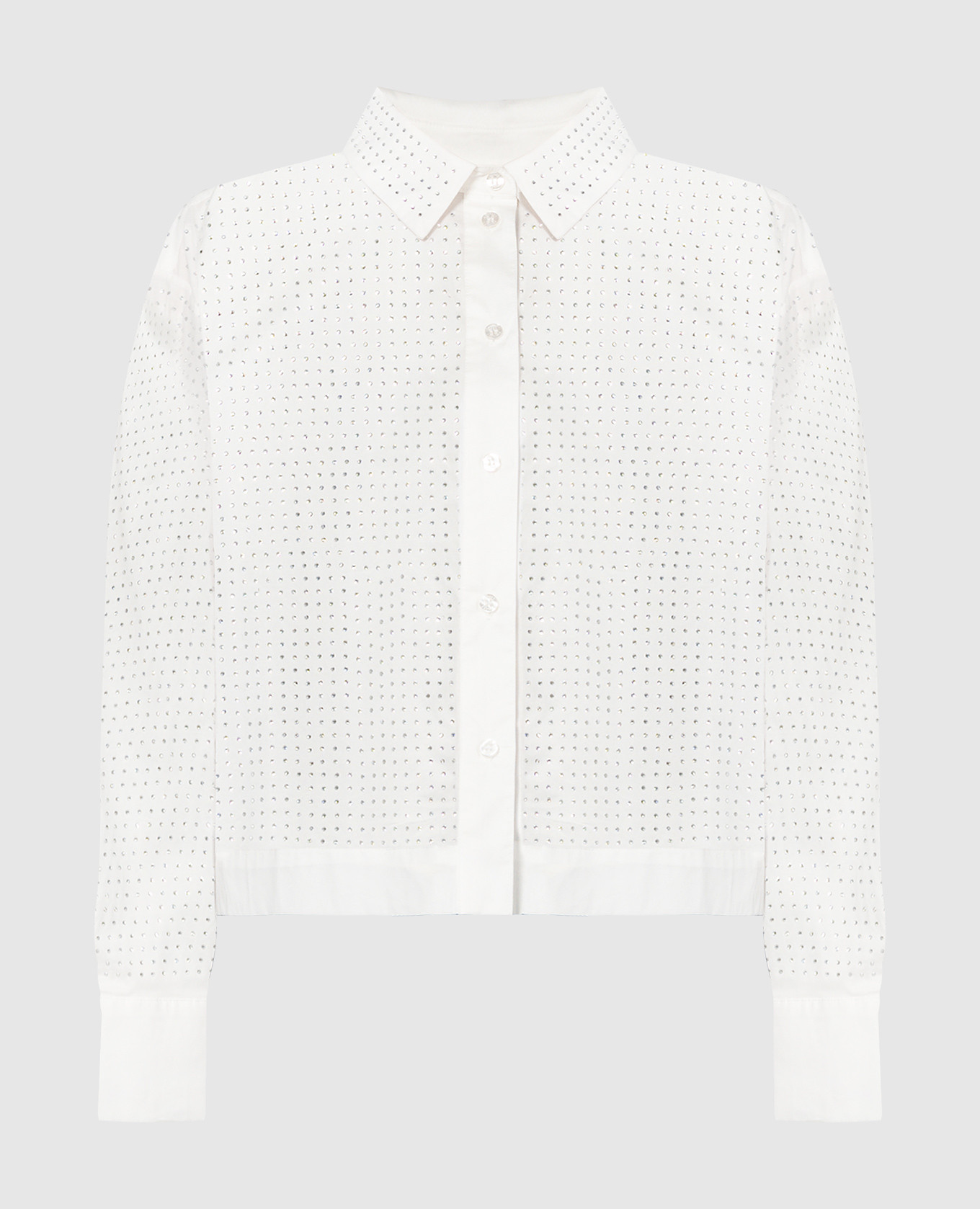 Белая блуза с кристаллами