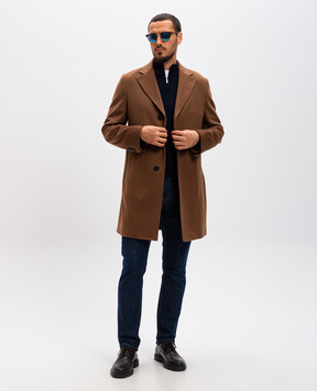 Cashmere&Whiskey Синий джемпер из мериноса шерсти в узор. CH077