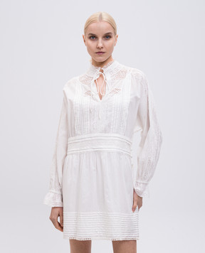 Twinset Біла сукня міні з мереживом 251TP2380