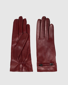Sermoneta Gloves Шкіряні рукавички бордового кольору B17
