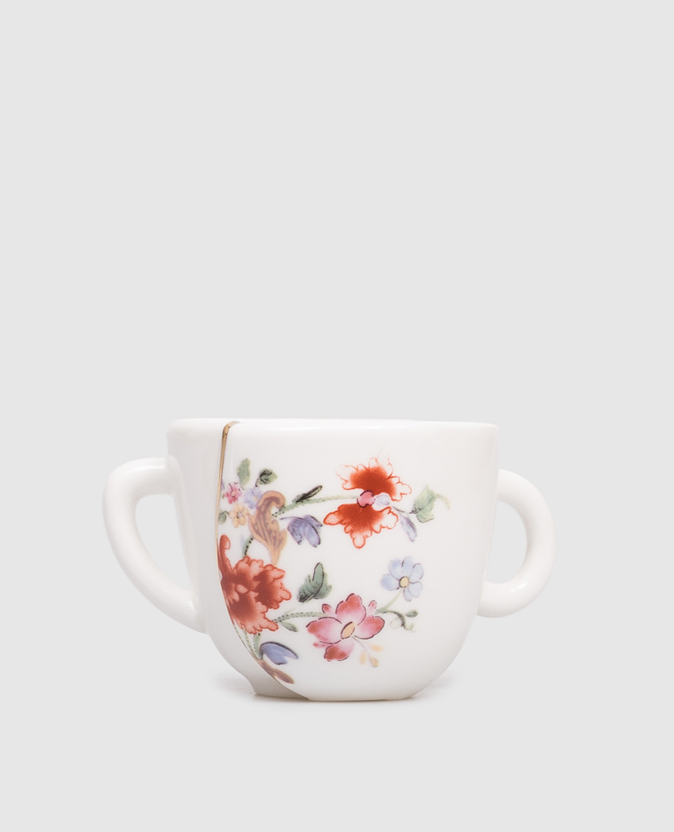 

Белая фарфоровая кофейная чашка Kintsugi с позолотой 24 карата, Белый, Посуда