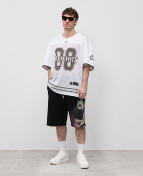 Off-White Чорні шорти з принтом OMCI013S25FLE007