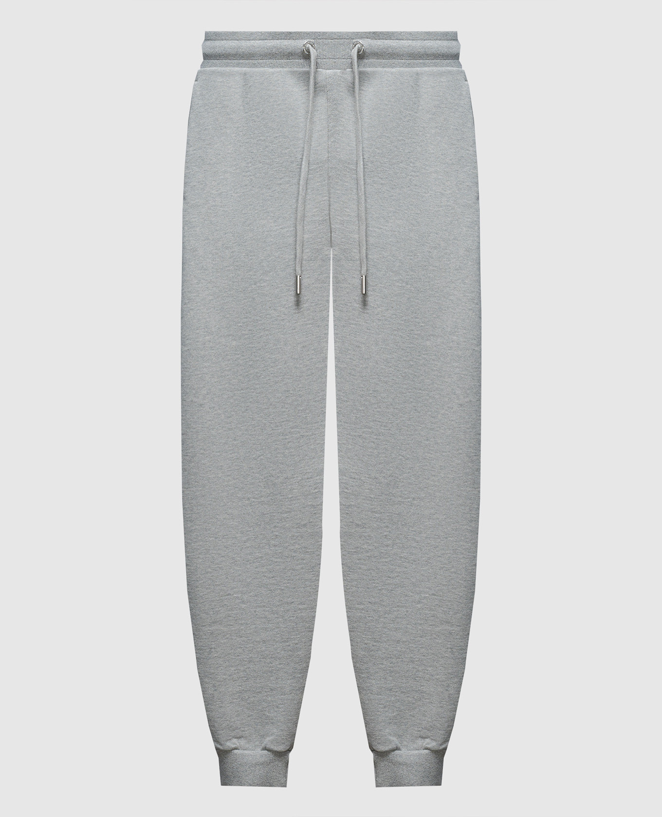 Gray melange joggers with logo embroidery