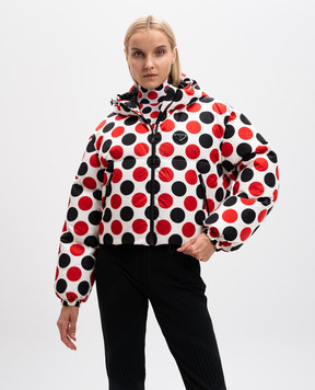 Prada Білий пуховик в горох з логотипом 29M69810UW