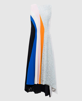 Christian Dior Чорна сукня з ефектом Color Block з шовком 4C21907D1710