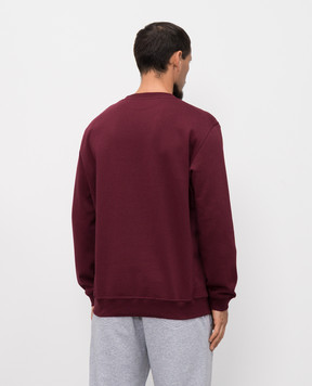 Brunello Cucinelli Бордовий світшот з брендовим принтом MW8633380G