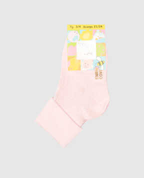 RiminiVeste Дитячі рожеві шкарпетки Enrico Coveri з логотипом MAMMOLO