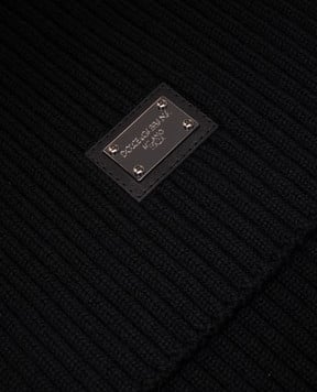 Dolce&Gabbana Дитячий чорний шарф з вовни LBKAB4JCVD6