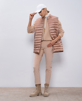 Twinset Бежевий стьобаний жилет з логотипом 242TP2013