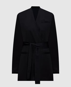 Brunello Cucinelli Чорний двобортний жакет з вовни MB1667469