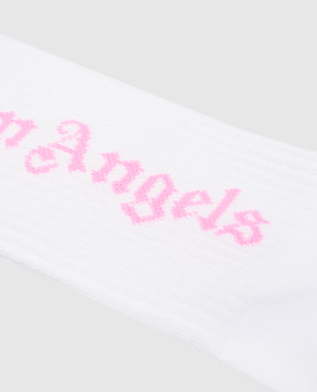 Palm Angels Дитячі білі шкарпетки з логотипом PGRA005C99KNI005