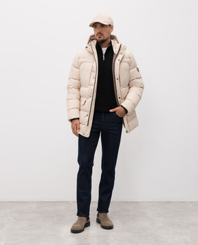 Stefano Ricci Бежевий пуховик з фактурним логотипом M6J5400090PL002Q