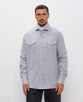 Brunello Cucinelli Сіра сорочка MY6374008