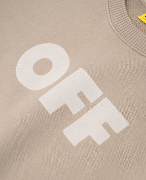 Off-White Детский свитшот цвета хаки с принтом логотипа OBBA001S25FLE003