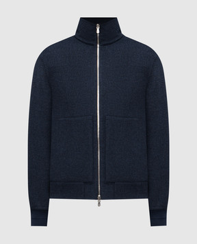 Brunello Cucinelli Синяя двусторонняя куртка из кашемира MY4799802