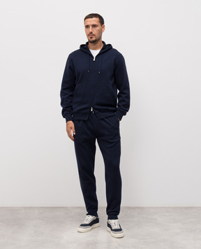 Brunello Cucinelli Синяя спортивная куртка с кашемиром MM8329069G