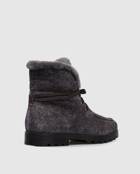 Santoni Сірі замшеві черевики на хутрі WTDR71048SMRAHFR
