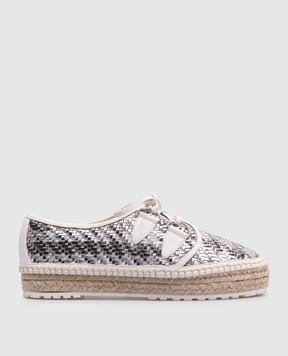 Christian Dior Сріблясті плетені туфлі Folk KCS004VSO