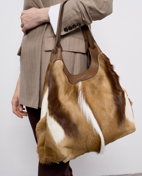 Gianni Chiarini Коричнева шкіряна сумка Dua сафарі BS12022SPBOK