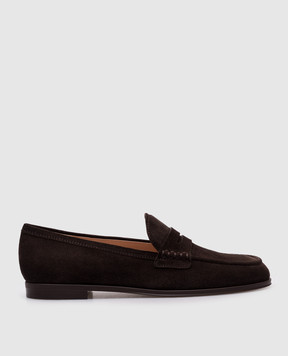 Gianvito Rossi Коричневі замшеві лофери Georgie G2534651CUO