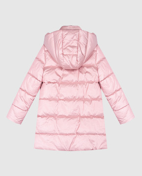 Balmain Детская розовая стеганная куртка BV2B30N0298