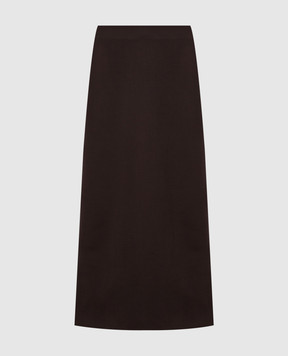 Brunello Cucinelli Коричнева спідниця міді з вовною MPW07G3882