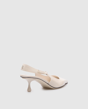 Jimmy Choo Білі шкіряні лаковані слінгбеки Amel AMEL50PAT