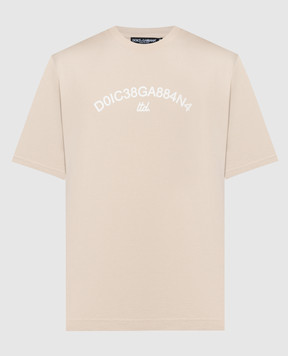 Dolce&Gabbana Бежевая футболка с логотипом G8PN9TG7M3K