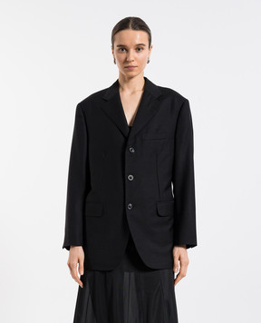 Maison Margiela Черный жакет из шерсти S50BN0536M35259