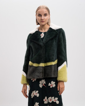 Simonetta Ravizza Зеленая укороченная шуба из меха норки ALEXAW1