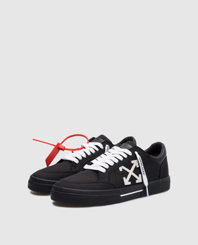 Off-White Черные кеды New Low Vulcanized OMIA293C99FAB002