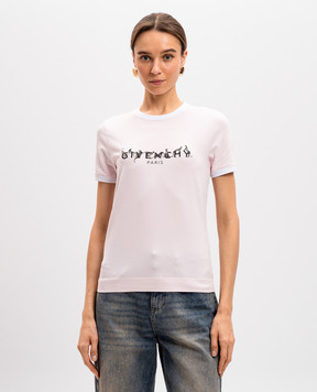 Givenchy Розовая футболка с логотипом BW70BFP704