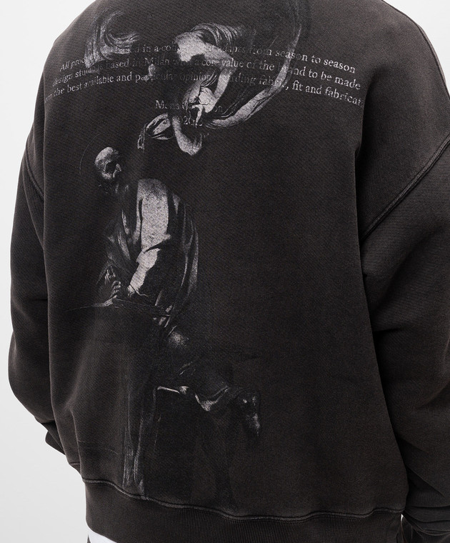 Off-White Серые худи с принтом OMBB085C99FLE015 изображение 5