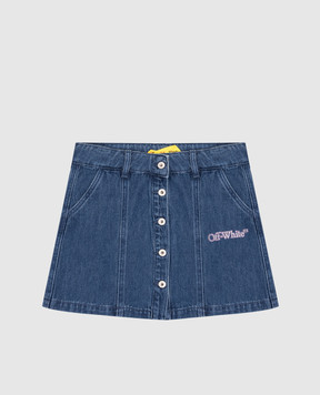 Off-White Детская джинсовая юбка с принтом логотипа OGYF008F24DEN001