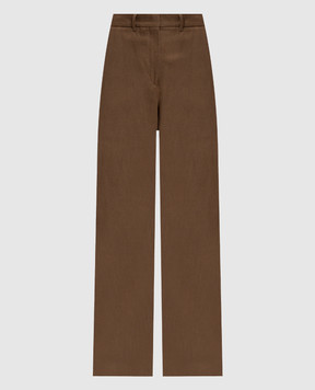 Max Mara Коричневые брюки MURGE с льном MURGE