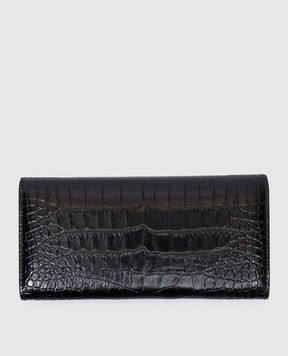 Tom Ford Чорний шкіряний гаманець з тисненням під шкіру крокодила S0477LCL395X