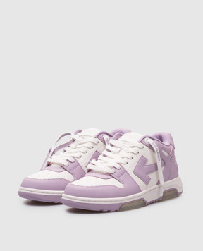 Off-White Фіолетові шкіряні кросівки Out Of Office OWIA259S25LEA002