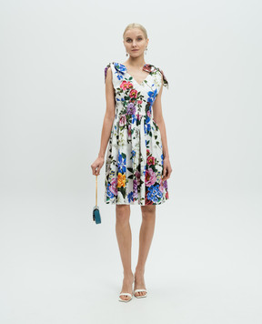 Dolce&Gabbana Біла сукня в квітковий принт F6I0ATHS5S6