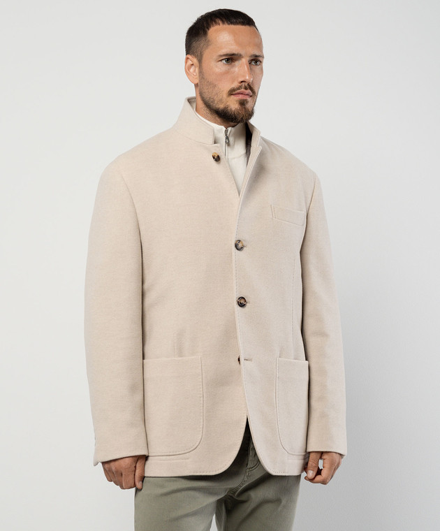 Brunello Cucinelli Бежевое пальто из кашемира MT4976265 изображение 3