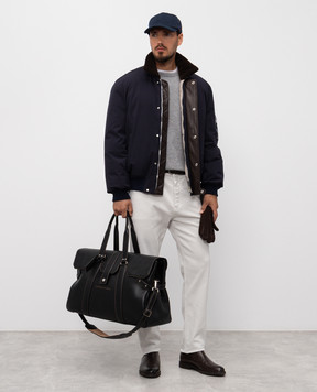 Brunello Cucinelli Серые джинсы с вышивкой логотип логотип M277UO1090