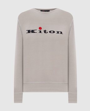 Kiton Серый свитшот с вышивкой логотипа UMK0628