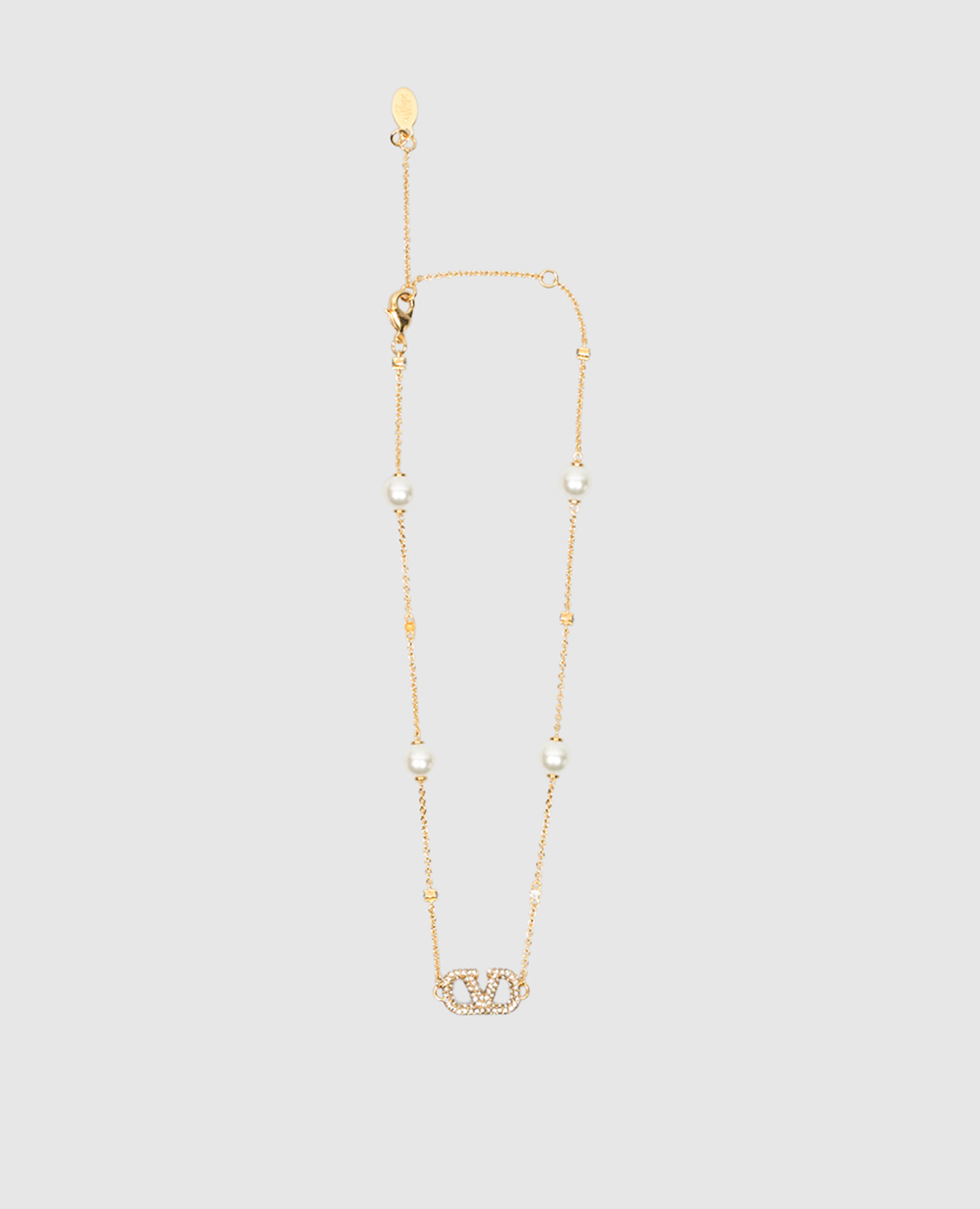 

Золотое колье VLOGO SIGNATURE с кристаллами SWAROVSKI с покрытием 18-каратным золотом., Золотистый, Колье