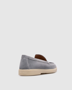 Santoni Голубые замшевые лоферы WUYA58856TISNPYL