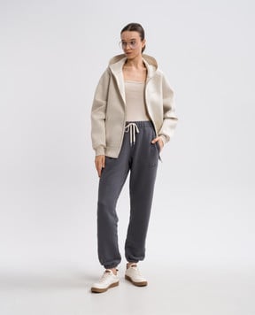 AUTRY Бежевая спортивная куртка с тиснением логотипа JAPX33RS